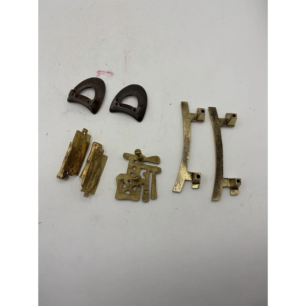 Vintage Brass Cabinet Drawer Pulls Handles Asian Style Hardware Mixed Lot 7‎ Pc
